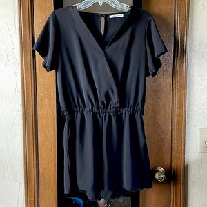 Black Romper with Pockets
